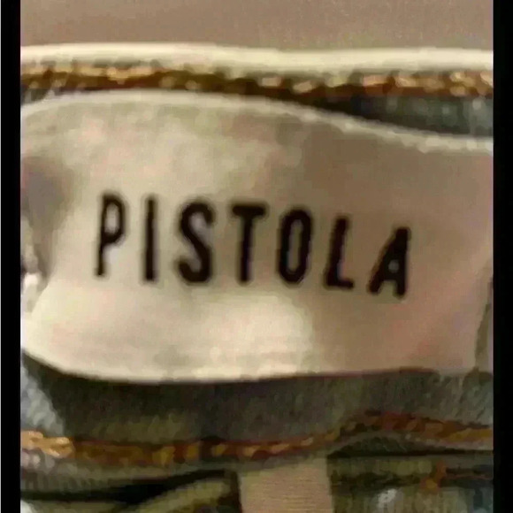 Pistola Women's Blue Medium Denim Wash Frayed Distressed Raw Hem Long Short 25 - Picture 4 of 5